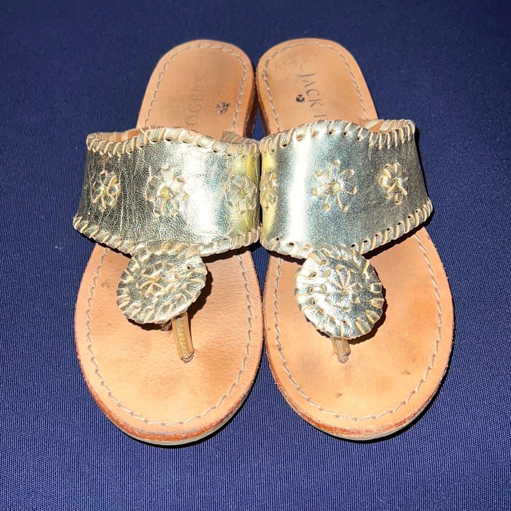 Girls JACKS FLAT Platinum Size 1